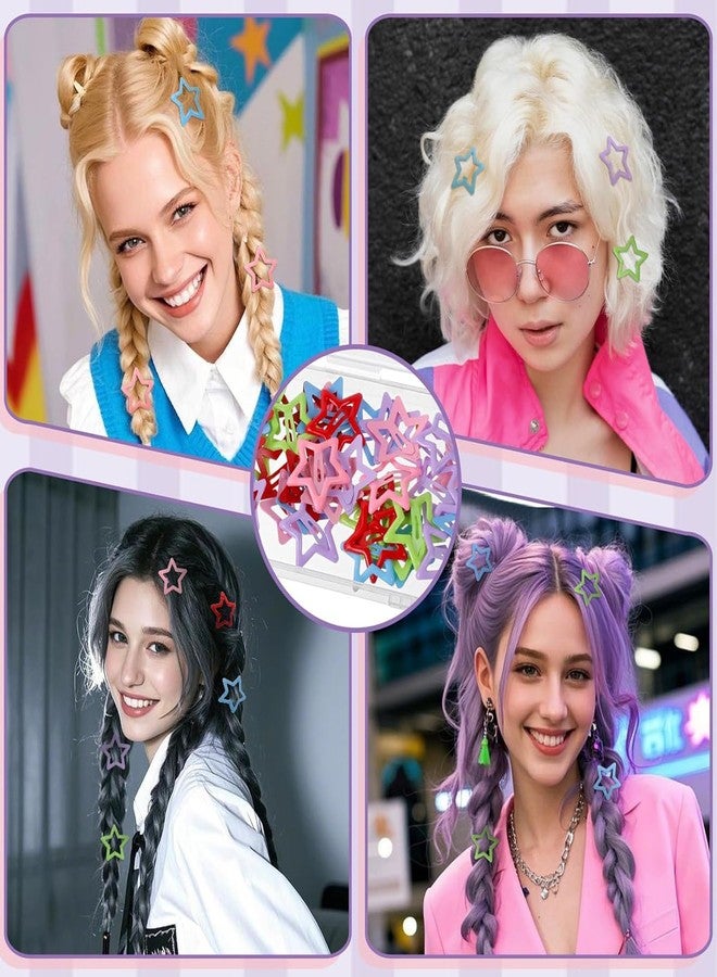BAISAI 20 PCS Colorful Hair Clips, 1.22 Inch Y2K Accessories Star Snap Hair Clips, Non-Slip Small Star Colorful Barrettes Accessories for Girls Women - Image 3